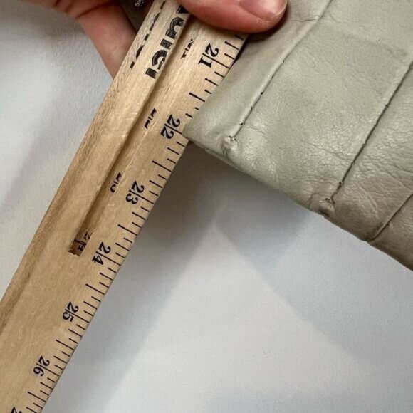 70s Vintage Embassy Women’s XS Genuine Leather Belted Tan Overcoat Jacket Trench - Picture 13 of 15